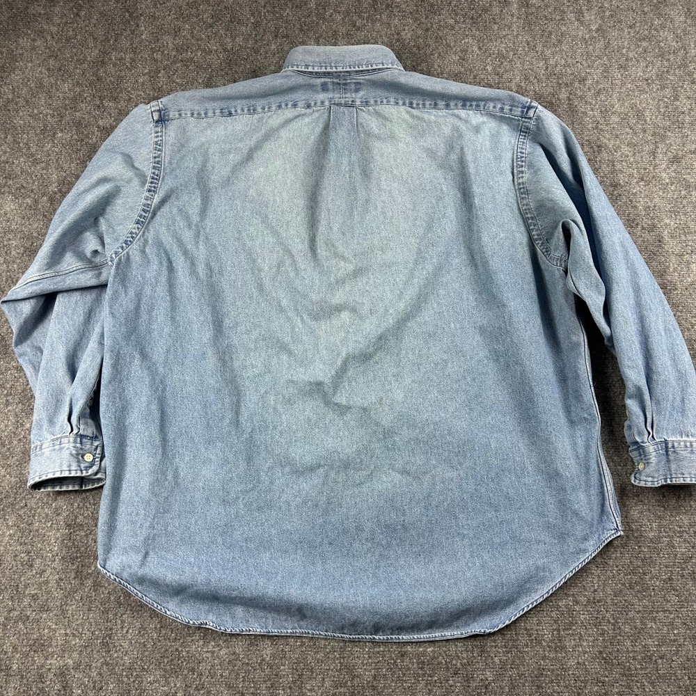 Ralph Lauren Denim Shirt Mens XXL Blue Big Shirt Long Sleeve Button Down Cotton - Picture 7 of 9